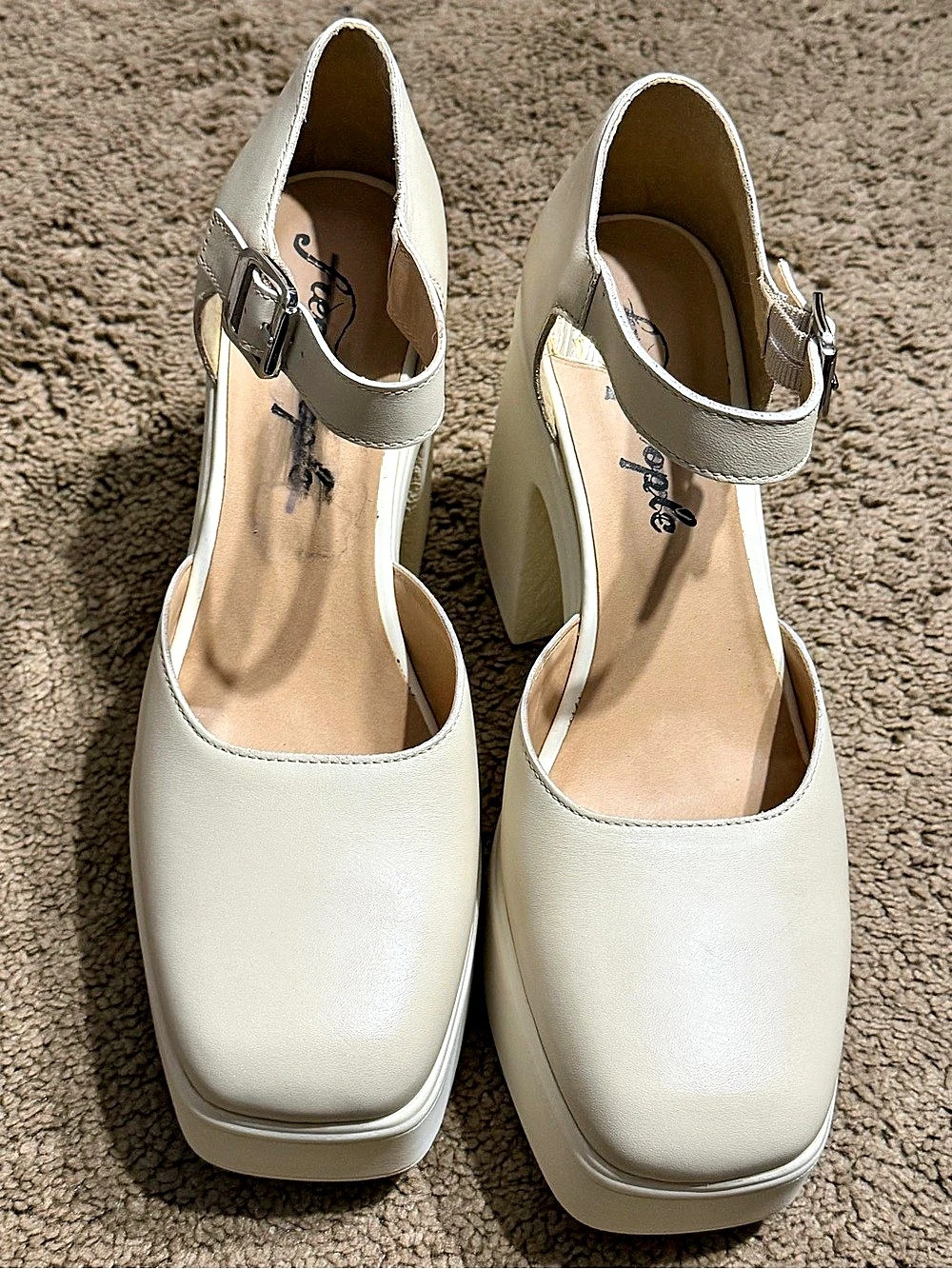 Free People Marais Mary Jane Platform Heels in White